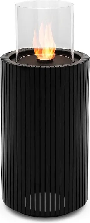 Planika - Mandala Biofireplace przenośny kominek bioetanolowy z technologią Commerce, czarne szkło cylindryczne
