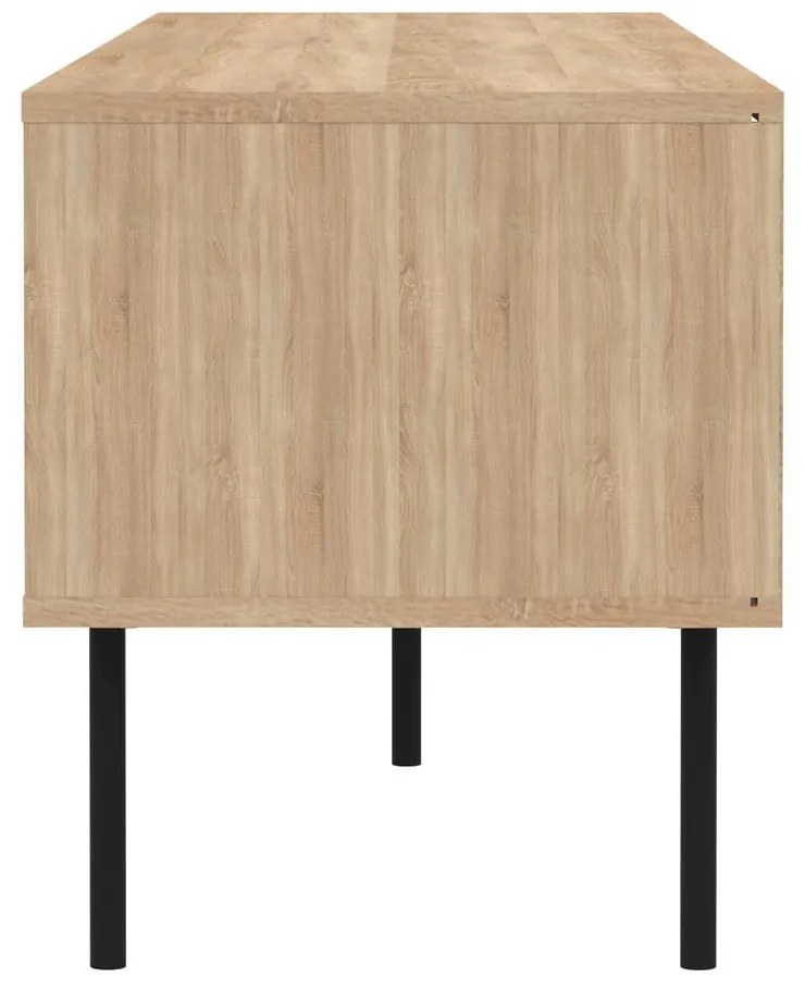 Czarna szafka pod TV w dekorze dębu 165x40 cm Ampère – TemaHome