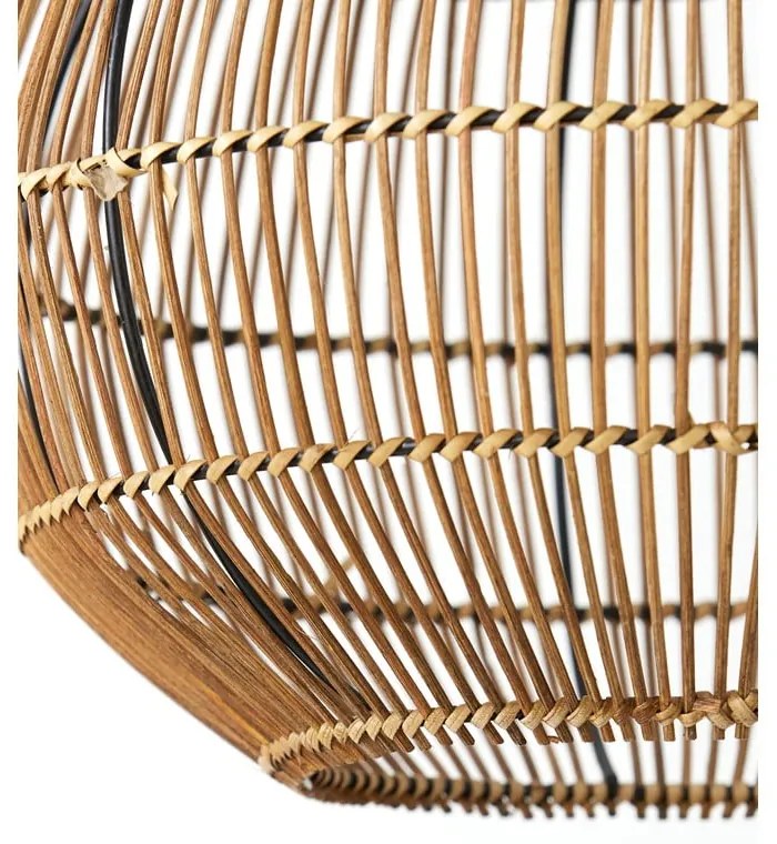 Brązowa lampa sufitowa z rattanowym kloszem ø 40 cm Pacino – Light & Living