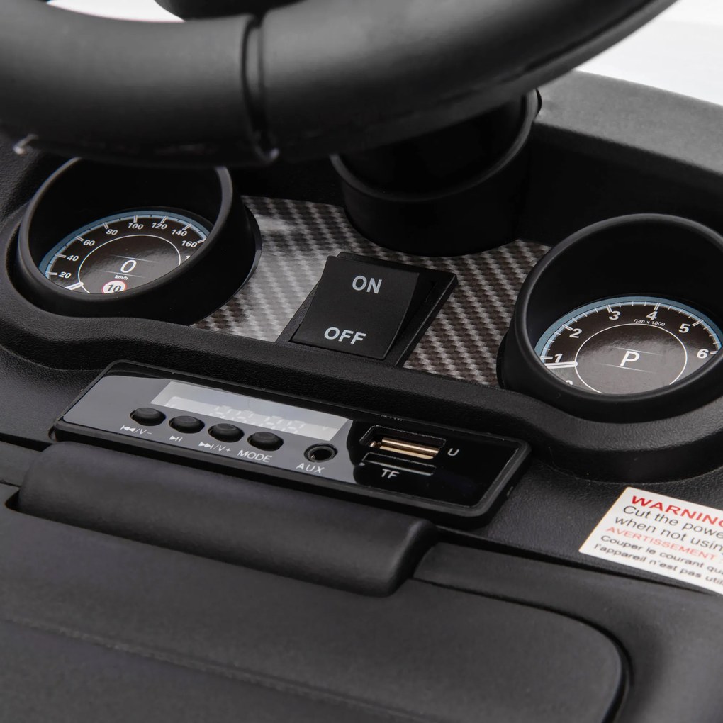 AIYAPLAY Samochód Elektryczny dla Dzieci 6V, Land Rover, Tryb Jazdy/Pchania, Reflektory, Muzyka, Biały