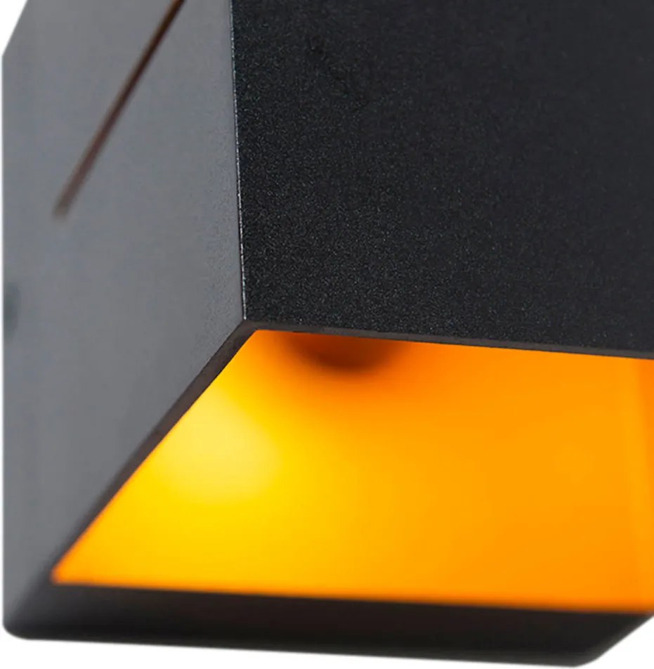 Zestaw 4 inteligentnych lamp ściennych czarny ze złotem 9,7 cm w tym Wifi G9 - Transfer Groove