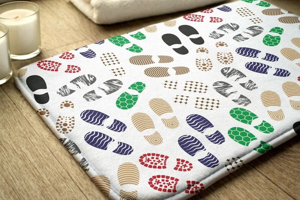 Dywanik łazienkowy antypoślizgowy Dywanik łazienkowy antypoślizgowy Ślady butów