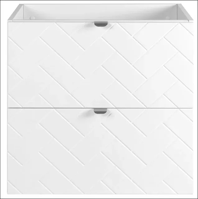 Biała wisząca szafka pod umywalkę z 2 szufladami 60 cm A9-A43