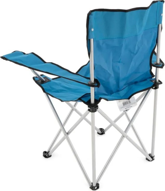 Składane krzesło z uchwytem na kubek - niebieski