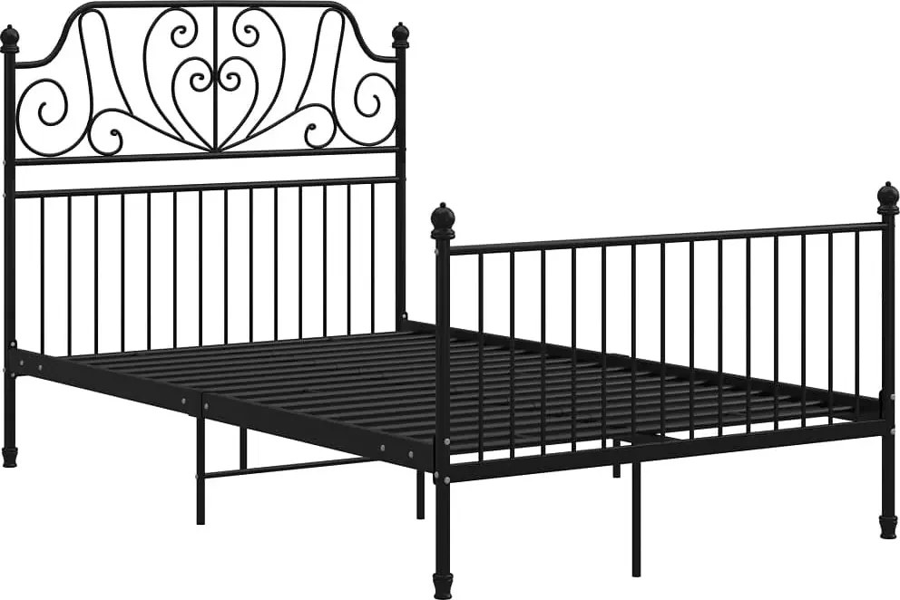 Czarne metalowe łóżko z zagłówkiem 120x200 cm T4-N93