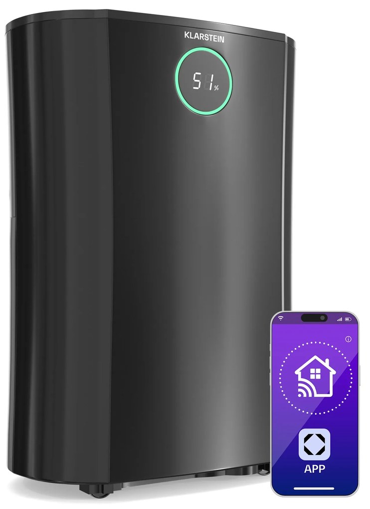 Klarstein DryFy Pro Smart 16L/24h 2,5L Osuszacz powietrza Czarny