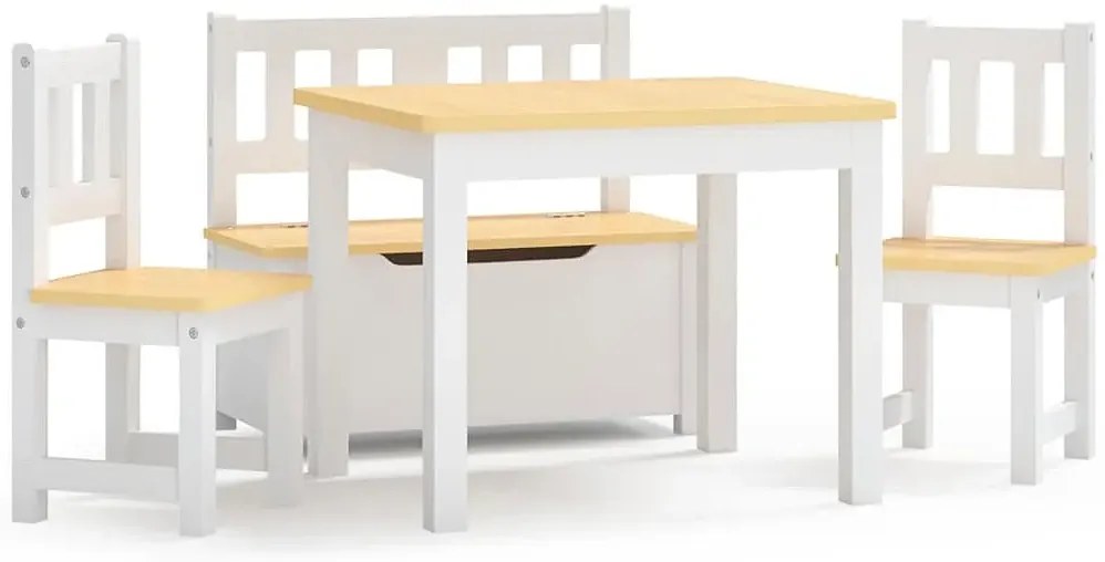 Biało-beżowy 4-częściowy zestaw dziecięcy C1-F90