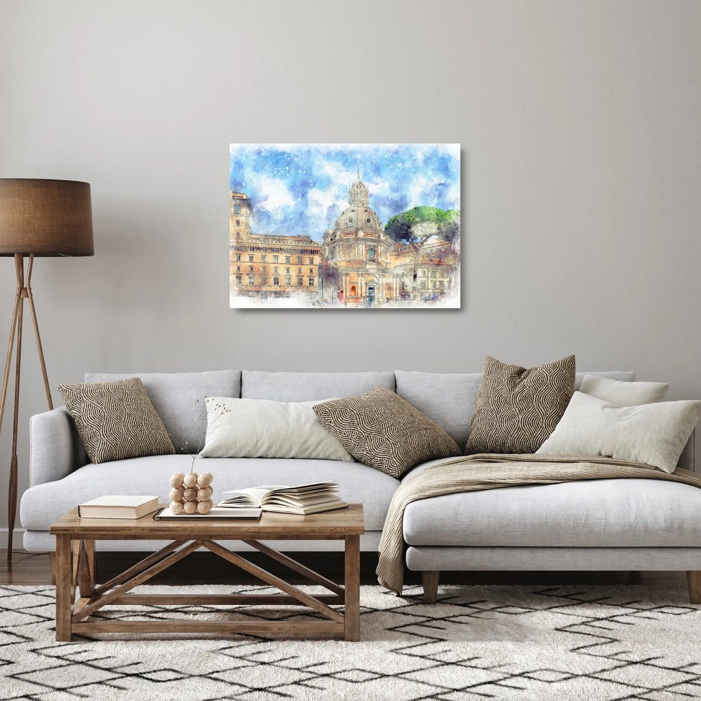 Obraz na szkle - Kościół Santa Maria di Loreto, Rzym, Włochy (70x50 cm)