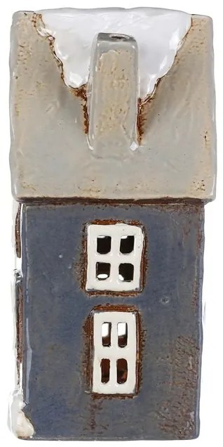 Ozdoby świąteczne Zimowy domek, ceramika, naświeczkę do herbaty, szary