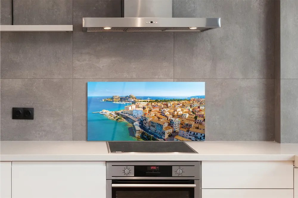 Panel Szklany Nadmorskie Miasteczko w Grecji