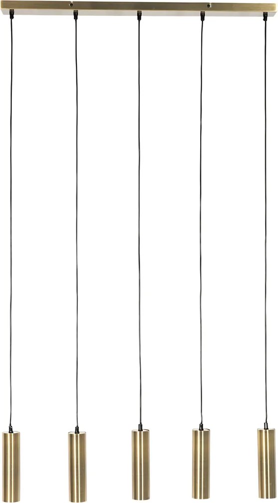 Nowoczesna lampa wisząca brązowa 5-punktowa - Jeana