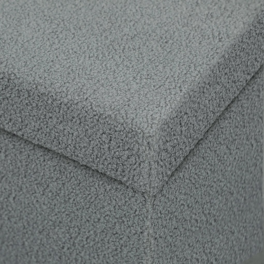 HOMCOM Puf do przechowywania, tapicerowana ławka z pojemnikiem i pokrywą do salonu, sypialni, korytarza, Ciemnoszary