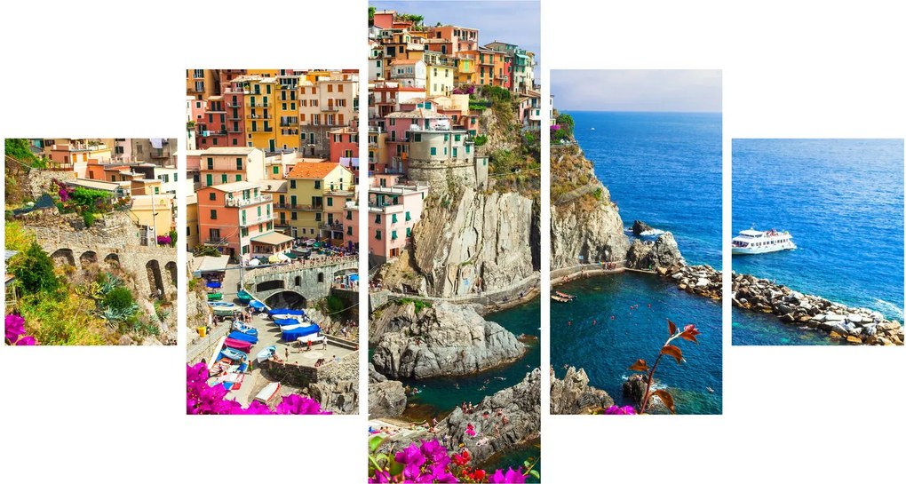 Obraz - Włoska wioska Manarola (125x70 cm)