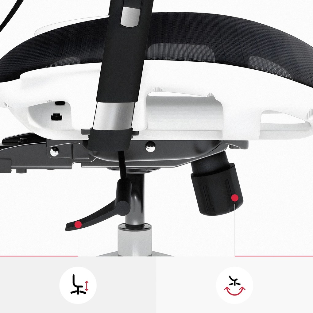 Fotel ergonomiczny Diablo V-Basic, biało-czarny