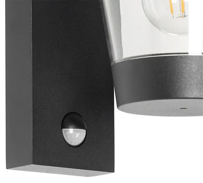 Zewnetrzna Lampa ścienna zewnętrzna czarna IP44 z czujnikiem ruchu - Joren Nowoczesny Oswietlenie zewnetrzne