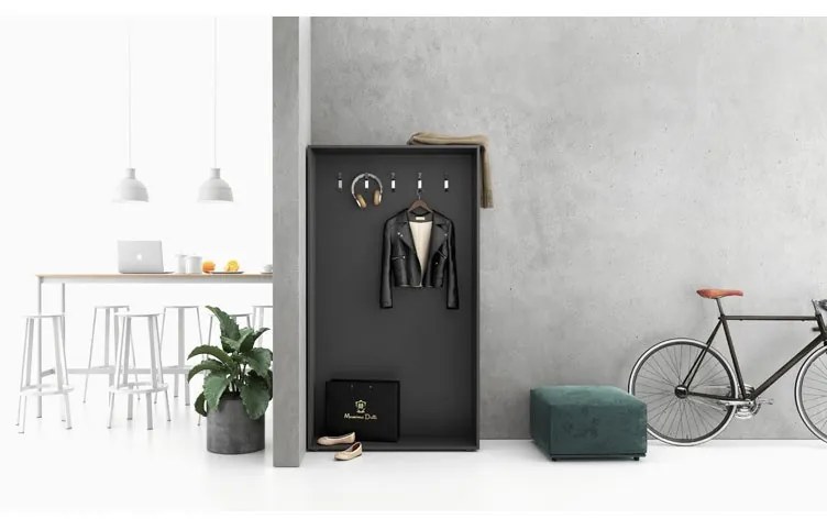 Wieszak ścienny BORDER, 5 haczyków, biała