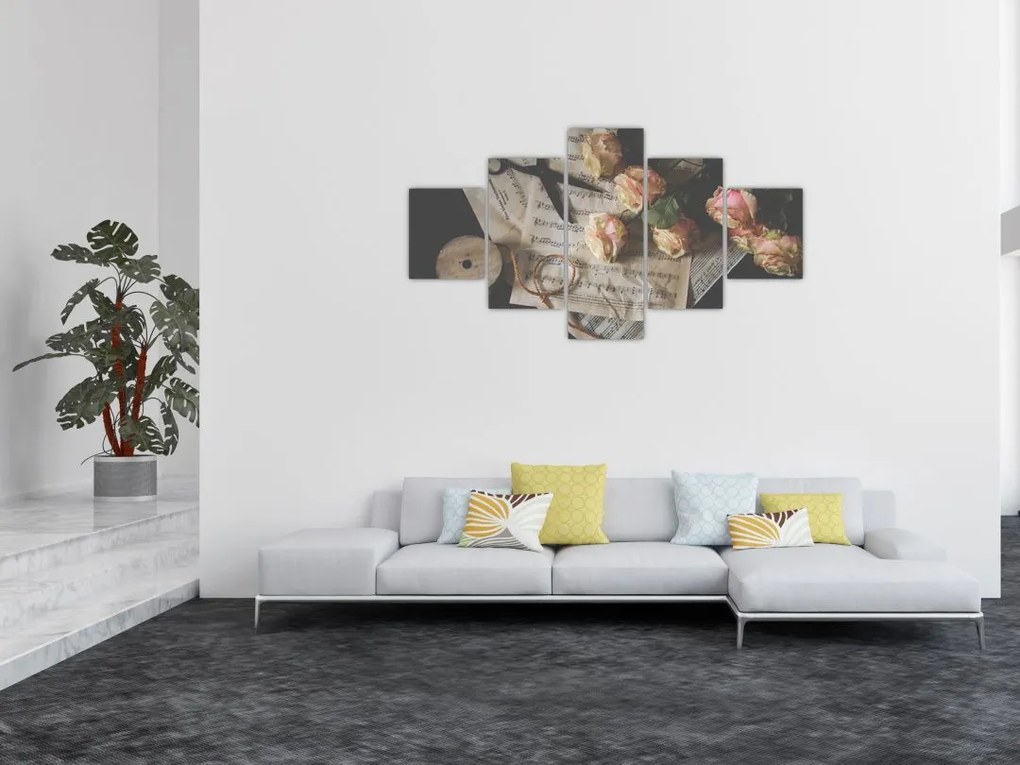 Obraz nut i róż (125x70 cm)