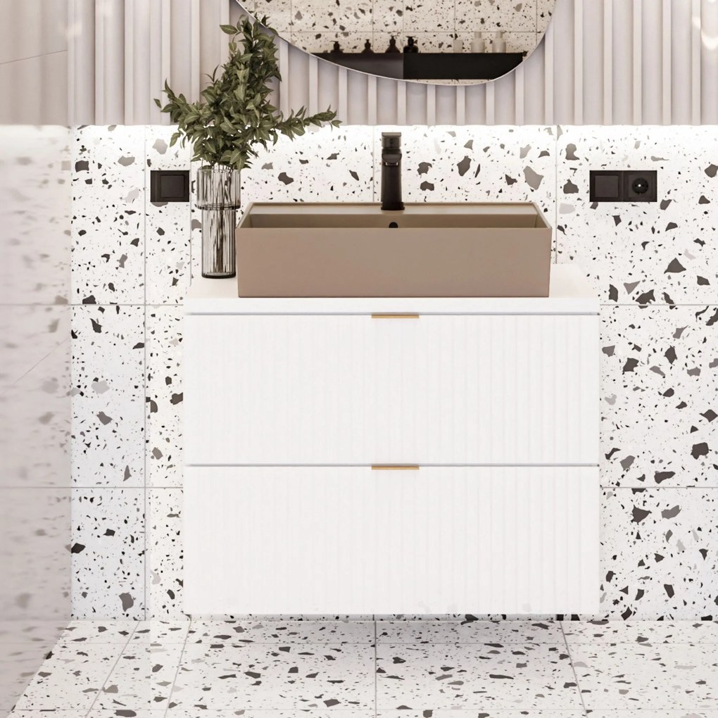 Szafka wisząca  podumywalkowa z szufladami biała 60 x 46 cm ASTROS White