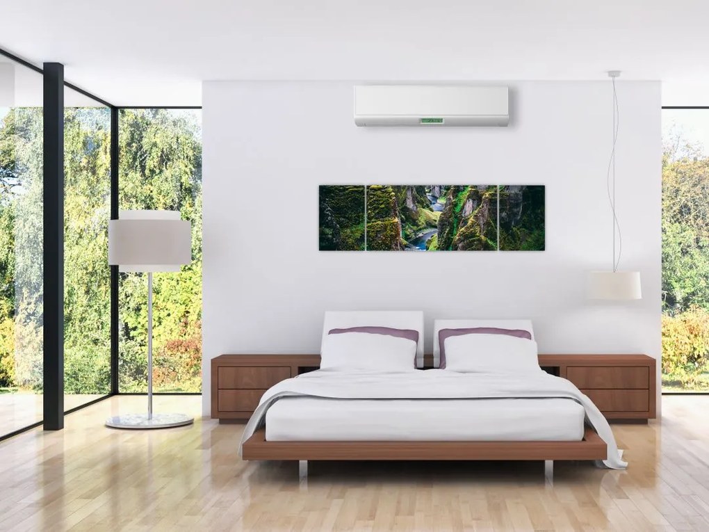Obraz - Rzeka w skalistej dolinie (170x50 cm)