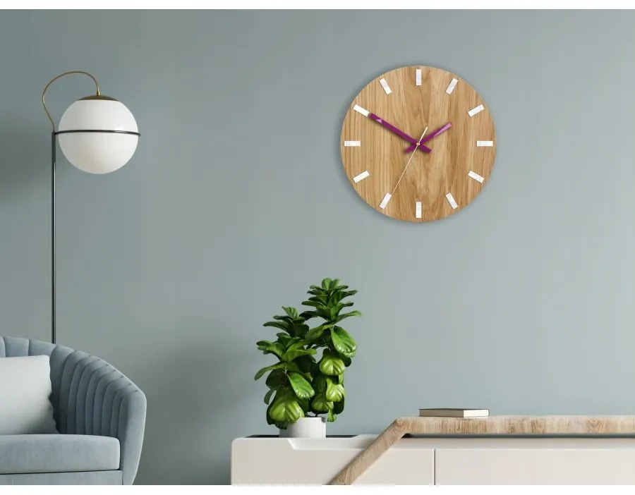 Zegar na ścianę nowoczesny drewniany z cichym mechanizmem okrągły solidny