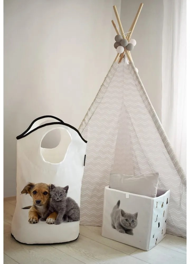 Biały tekstylny dziecięcy kosz na zabawki 57x26x70 cm The Cutest Ones – Butter Kings