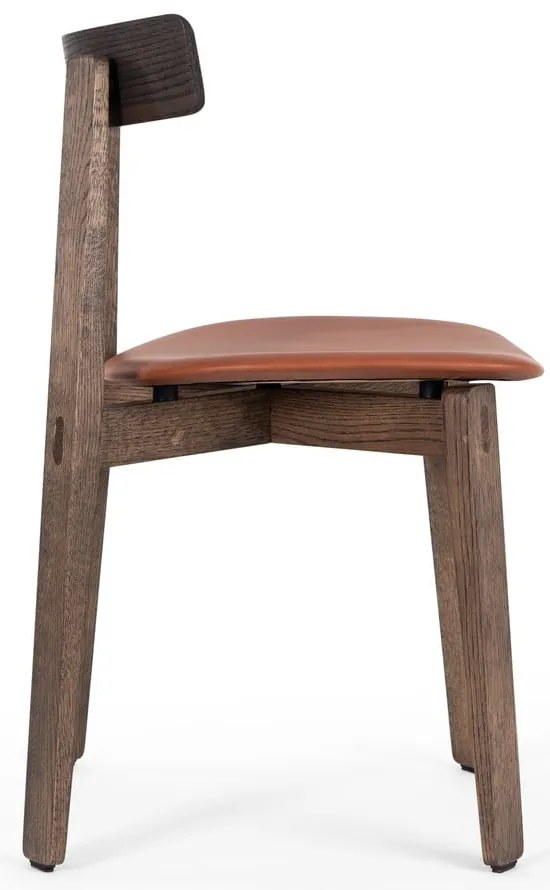 Brązowe/koniakowe krzesła zestaw 2 szt. z litego drewna dębowego Nora – Gazzda