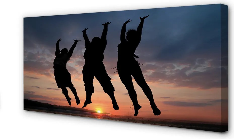 Fotoobraz na płótnie Ludzie na Tle Zachodu i Chmur