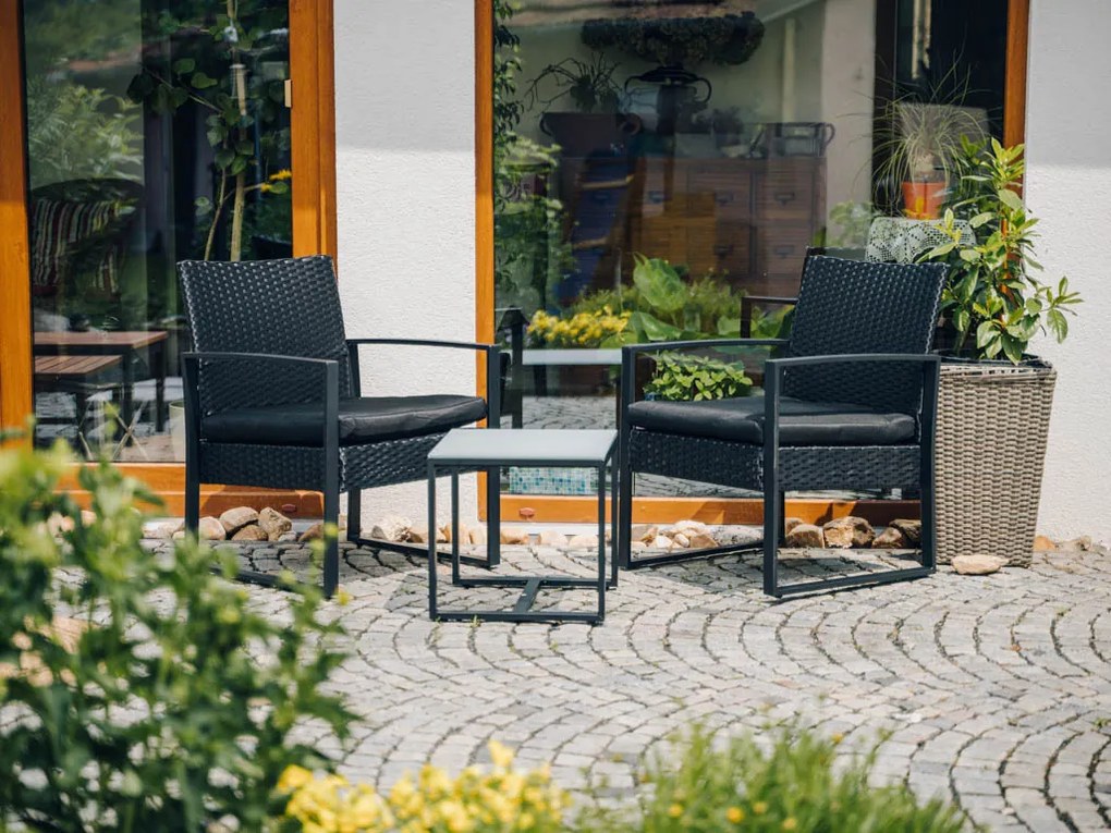 Czarny zestaw ogrodowy JARDINES