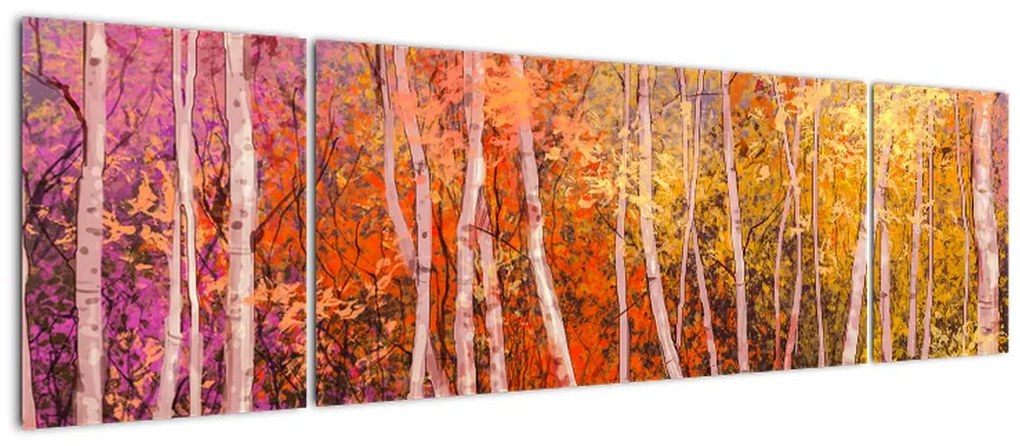 Obraz kolorowego lasu (170x50 cm)