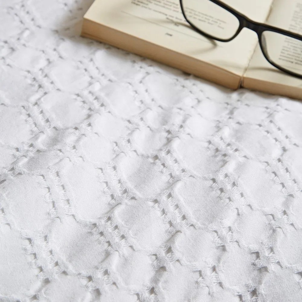 Biała bawełniana pościel jednoosobowa 135x200 cm Waffle – Bianca
