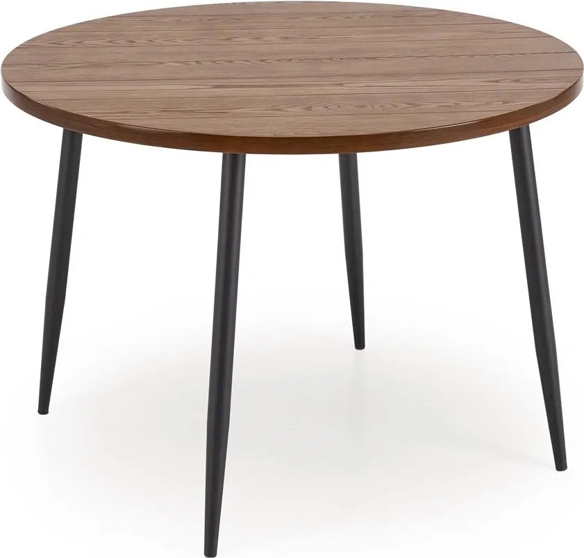 Okrągły stół do jadalni z orzechowym blatem Barry Halmar
