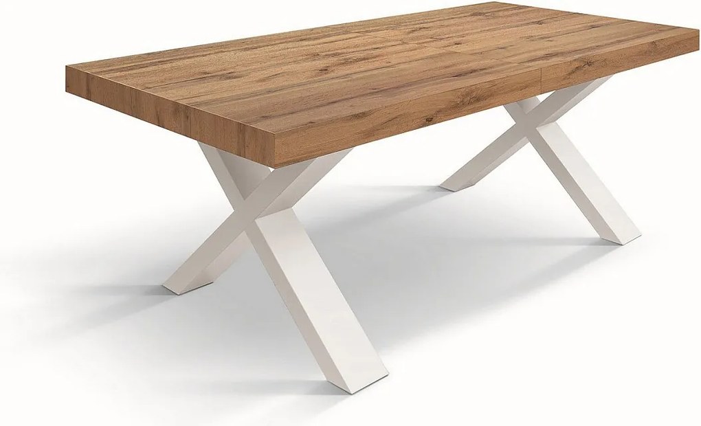 Rustykalny drewniany stół z efektem dębu, zew.180x90-260x90cm - AMALFI