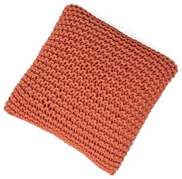 Ceglasty puf w kształcie poduszki Bonami Essentials Knit