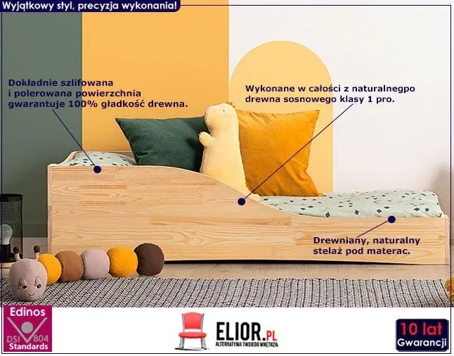 Drewniane łóżko młodzieżowe T8-D84