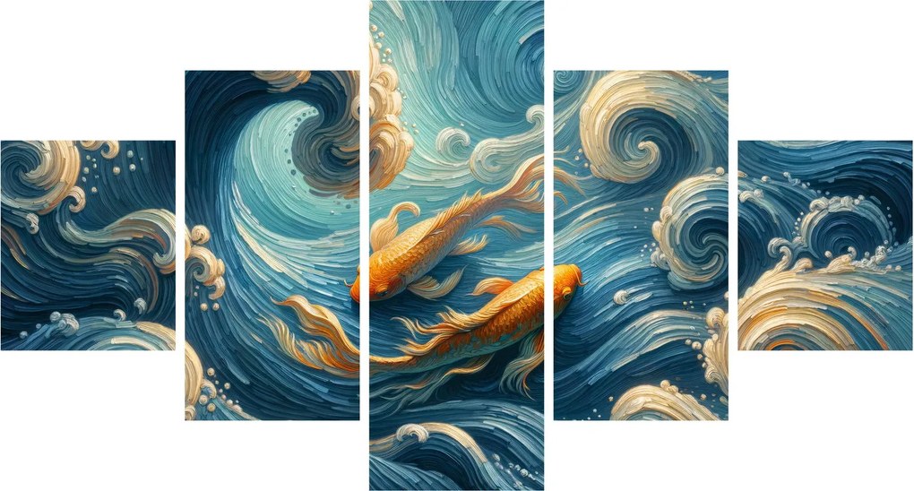 Obraz - Złote rybki (125x70 cm)