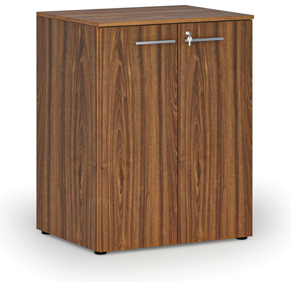 Szafa biurowa z drzwiami PRIMO WOOD, 2 półki, 800 x 640 x 1027 mm, orzech