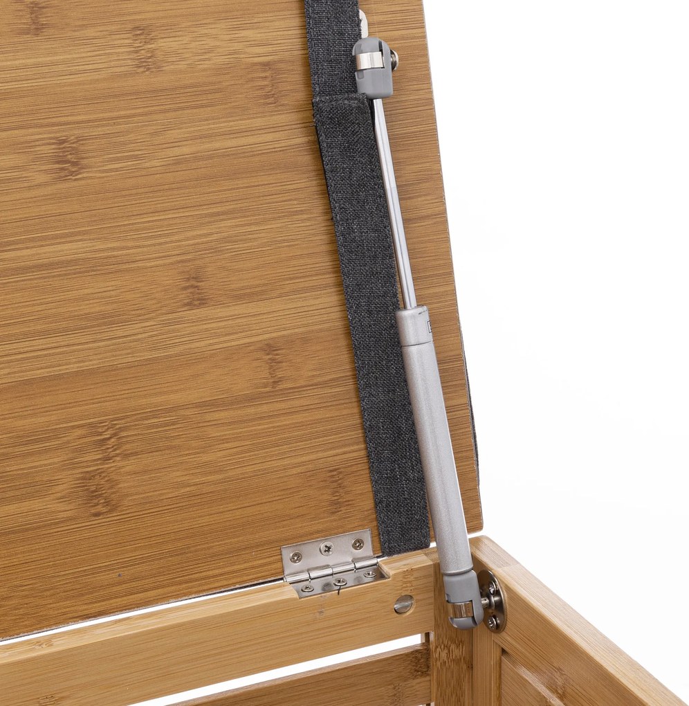 Stołek łazienkowy BAMBOO z koszem na pranie, 2w1