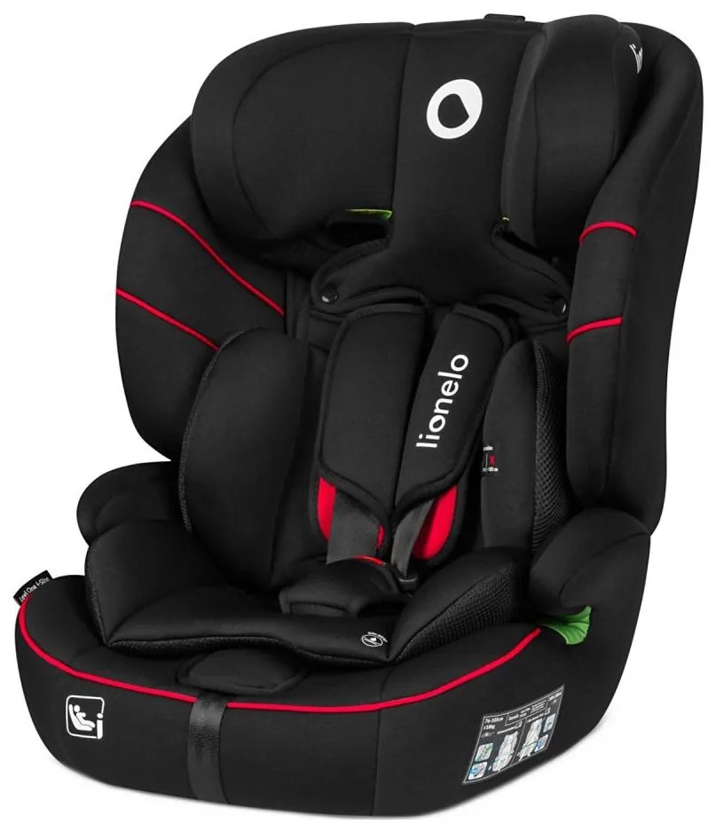 Lionelo - Fotelik samochodowy LEVI i-Size 76-150 cm Sportowy Czarny