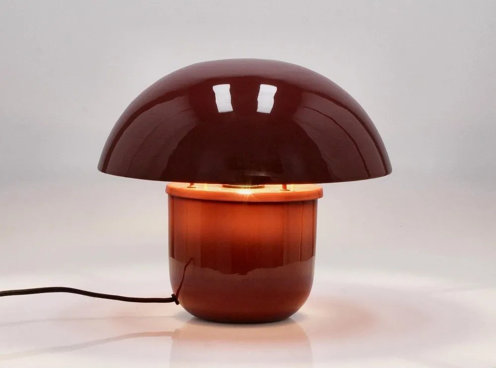 Bordowa metalowa lampa stołowa z metalowym kloszem (wysokość 27 cm) Koppel – Bizzotto