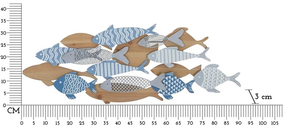 Metalowa dekoracja ścienna 91x33,5 cm Fish – Mauro Ferretti
