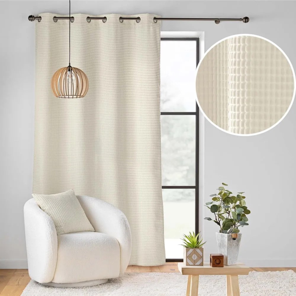 Beżowa aksamitna zasłona 140x260 cm Swing – douceur d'intérieur