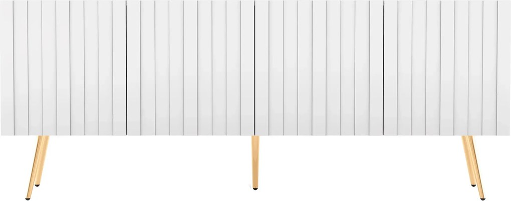 Biały stolik pod TV na złotych nóżkach C8-P29