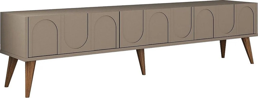 Elegancka szafka pod TV – 180 x 44 x 35 cm – Atlas i orzech – melamina