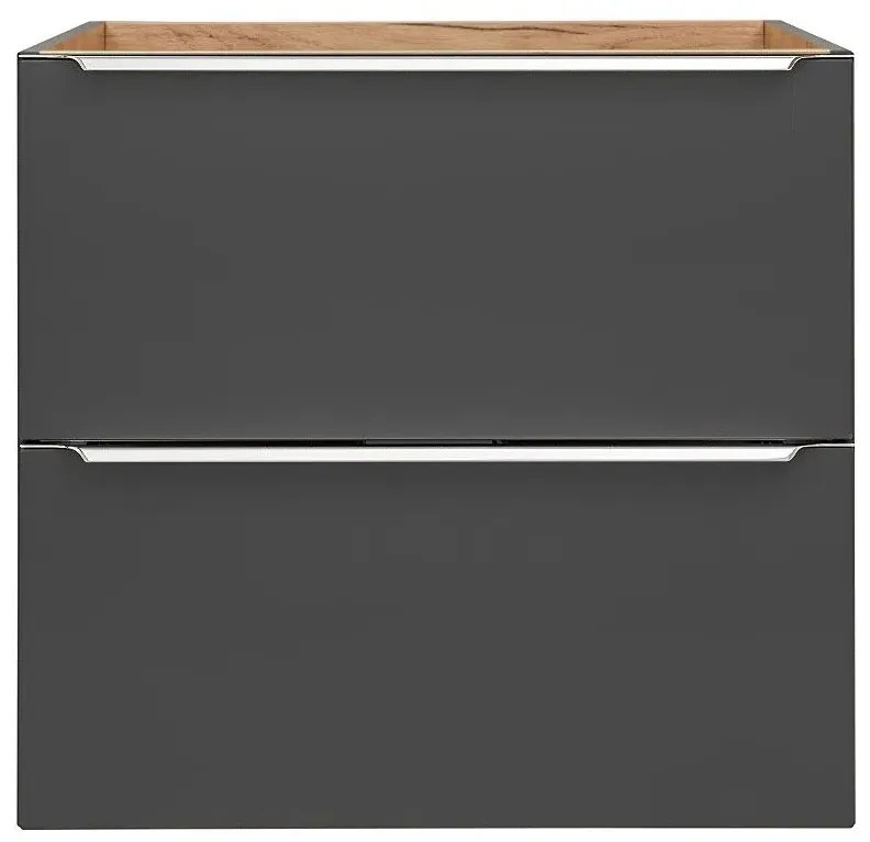 Podwieszana szafka łazienkowa z umywalką - Lunios 4S Czarny mat 80 cm