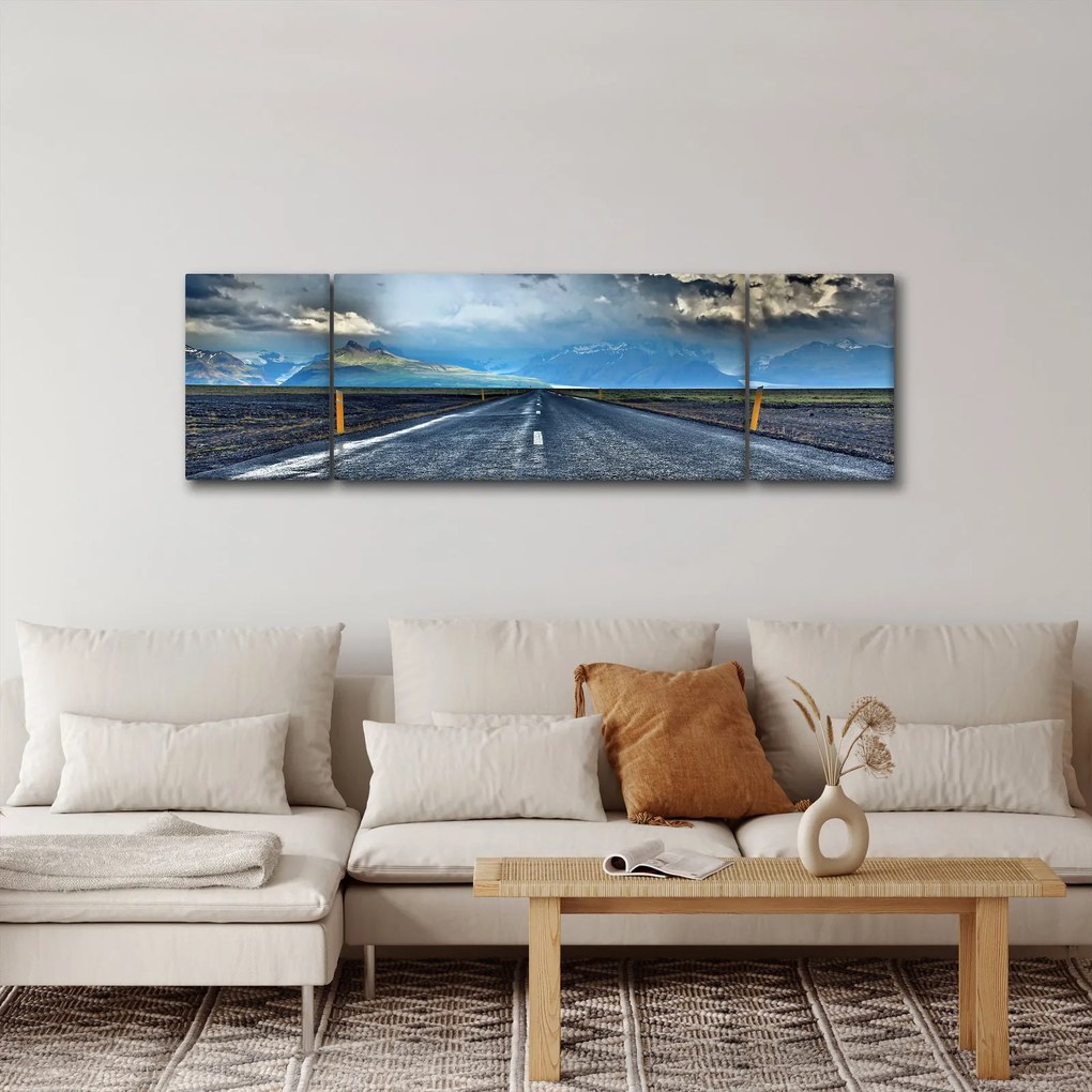 Obraz drogi podczas burzy (170x50 cm)