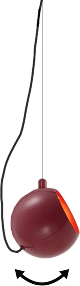 Designerska lampa wisząca czerwona do systemu szynowego 1-fazowego - Slimline Sara