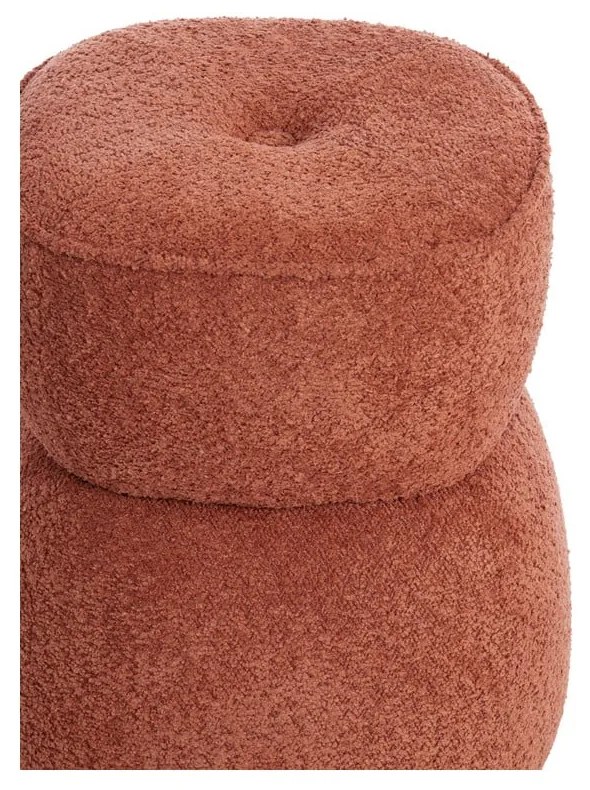 Pomarańczowy puf z materiału bouclé Leyla – Light &amp; Living