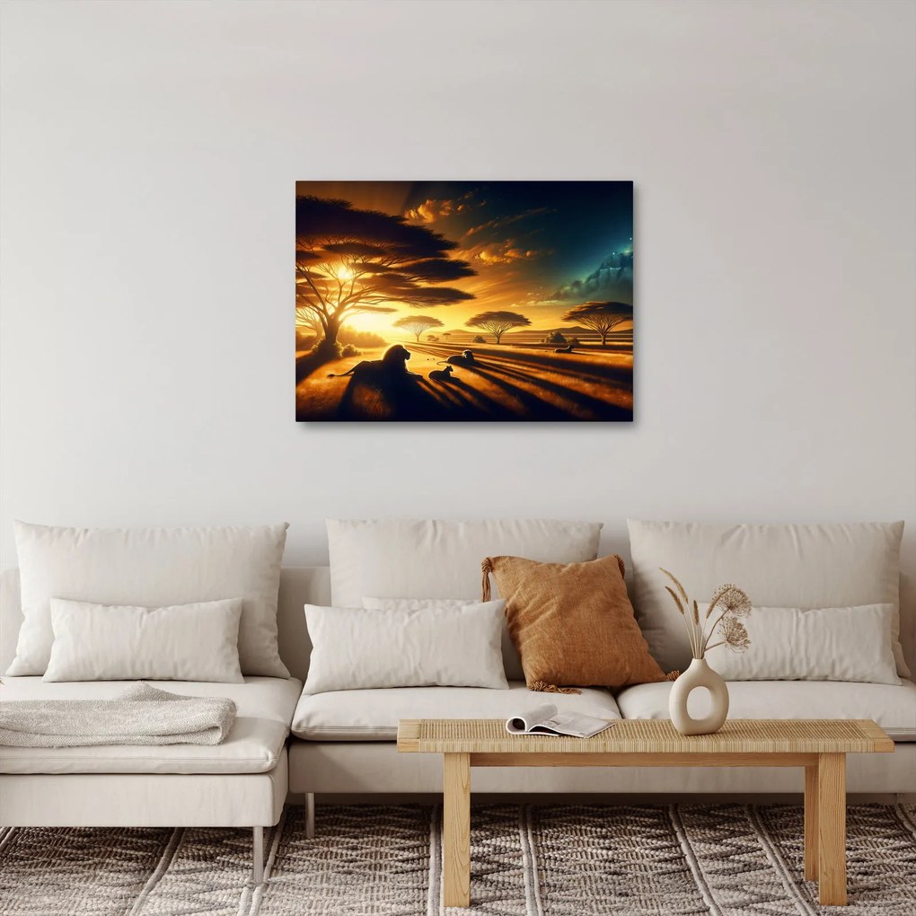 Obraz - Odpoczywające lwy (70x50 cm)