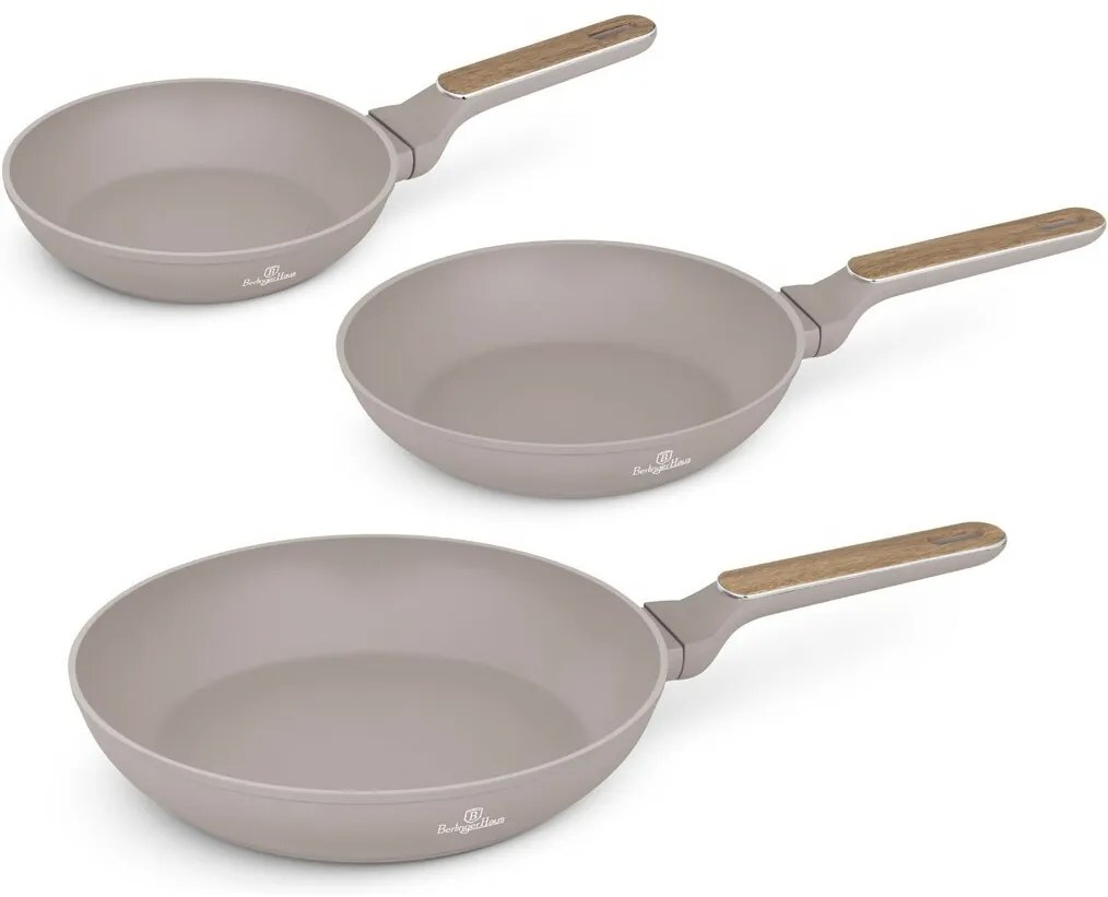 BerlingerHaus Zestaw patelni z powłoką tytanowąTaupe Nordic, 3 szt.