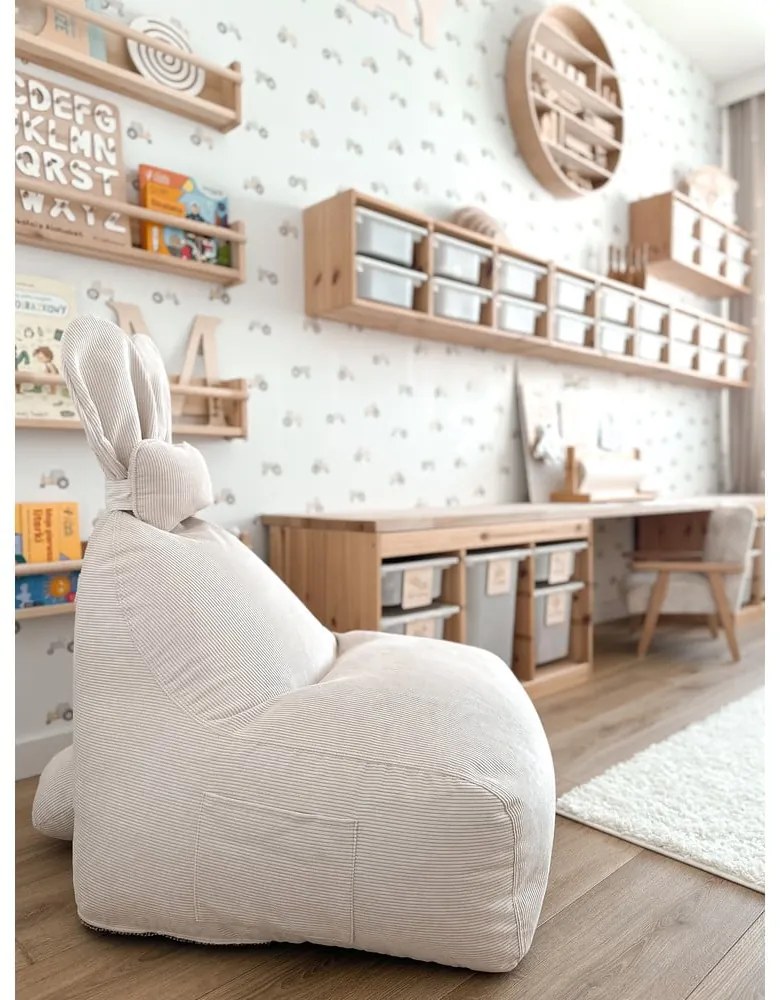 Beżowy dziecięcy worek do siedzenia Funny Bunny – The Brooklyn Kids